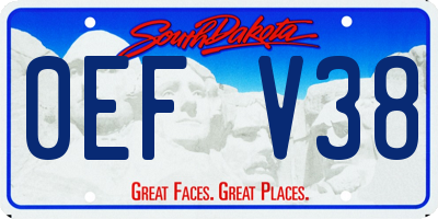 SD license plate 0EFV38