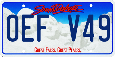 SD license plate 0EFV49