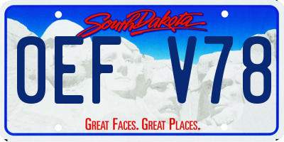 SD license plate 0EFV78