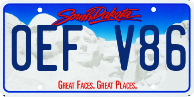 SD license plate 0EFV86