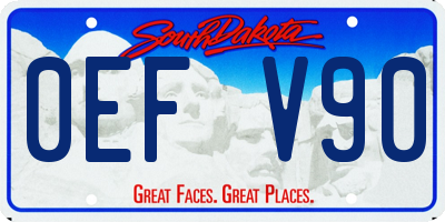 SD license plate 0EFV90