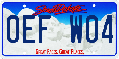 SD license plate 0EFW04