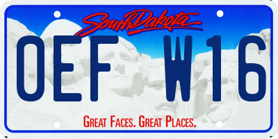 SD license plate 0EFW16