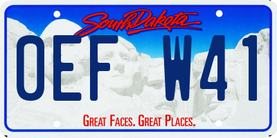 SD license plate 0EFW41
