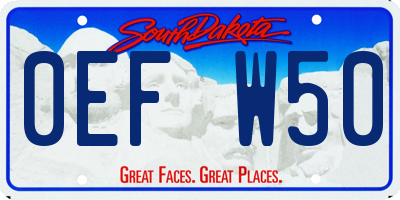 SD license plate 0EFW50