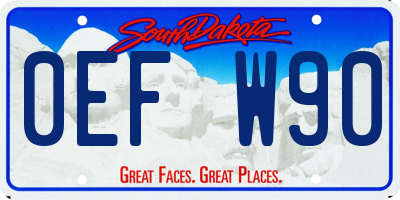 SD license plate 0EFW90