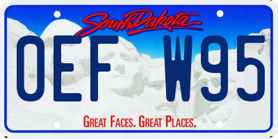 SD license plate 0EFW95