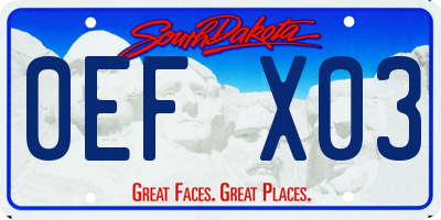 SD license plate 0EFX03