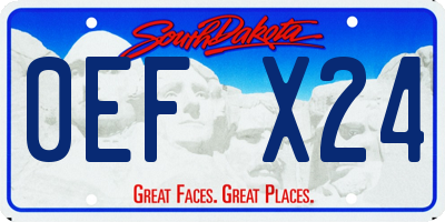 SD license plate 0EFX24