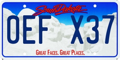SD license plate 0EFX37
