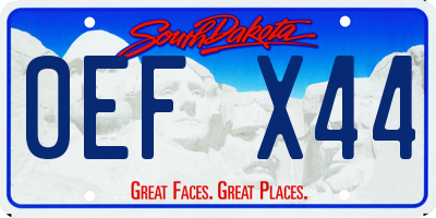 SD license plate 0EFX44