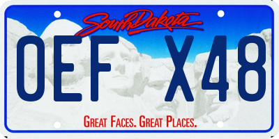 SD license plate 0EFX48