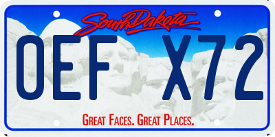 SD license plate 0EFX72