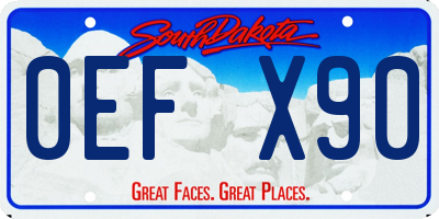 SD license plate 0EFX90