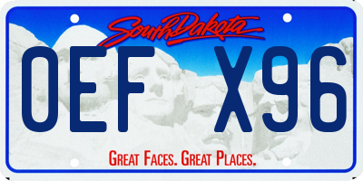 SD license plate 0EFX96