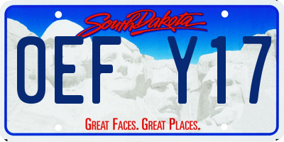 SD license plate 0EFY17