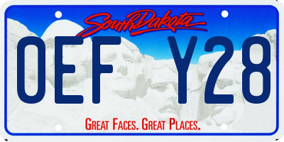 SD license plate 0EFY28