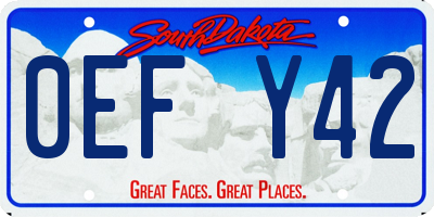 SD license plate 0EFY42