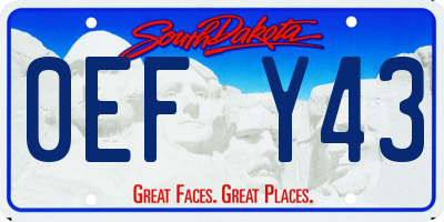 SD license plate 0EFY43