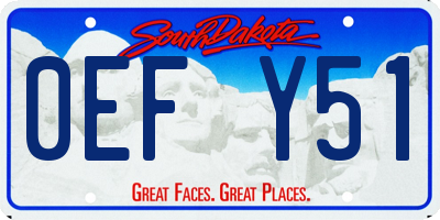 SD license plate 0EFY51