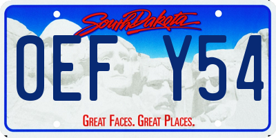 SD license plate 0EFY54