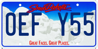 SD license plate 0EFY55