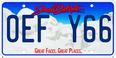 SD license plate 0EFY66