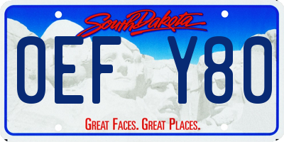 SD license plate 0EFY80
