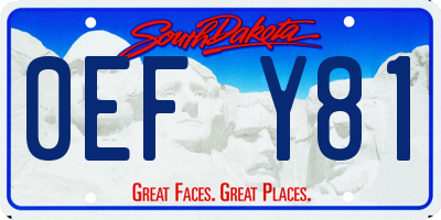 SD license plate 0EFY81
