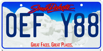 SD license plate 0EFY88