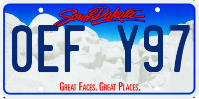SD license plate 0EFY97