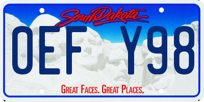 SD license plate 0EFY98