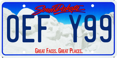 SD license plate 0EFY99