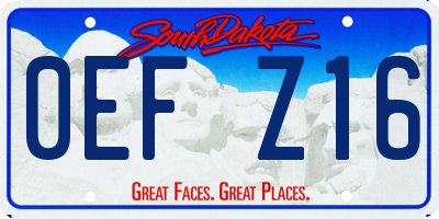 SD license plate 0EFZ16