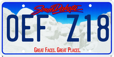 SD license plate 0EFZ18