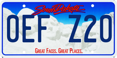 SD license plate 0EFZ20