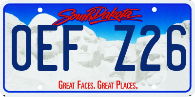 SD license plate 0EFZ26