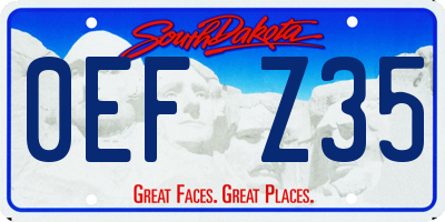 SD license plate 0EFZ35