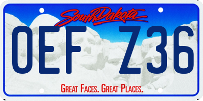 SD license plate 0EFZ36