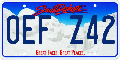 SD license plate 0EFZ42