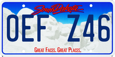 SD license plate 0EFZ46