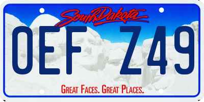 SD license plate 0EFZ49