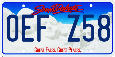 SD license plate 0EFZ58