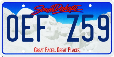 SD license plate 0EFZ59