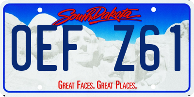 SD license plate 0EFZ61
