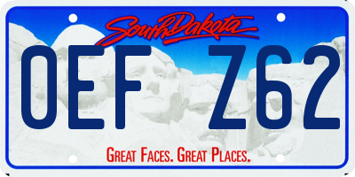 SD license plate 0EFZ62