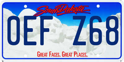 SD license plate 0EFZ68