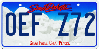 SD license plate 0EFZ72