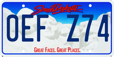 SD license plate 0EFZ74
