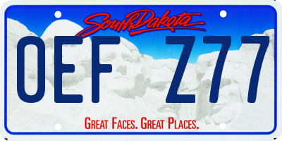 SD license plate 0EFZ77